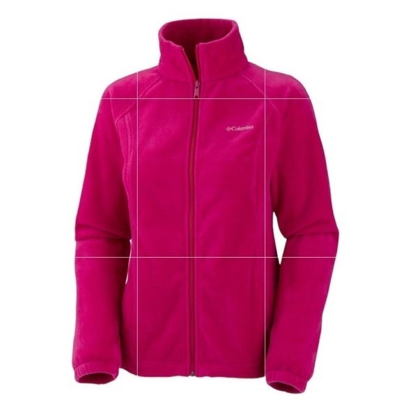 COLUMBIA Benton Springs Full Zip Fleece Jacket Hot Pink Fuchsia Women's Size XL - Picture 1 of 14